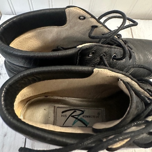 Ros Hommerson 7.5N Women’s Black Leather Lace-Up Comfort Ankle Boots #36560 main image 8